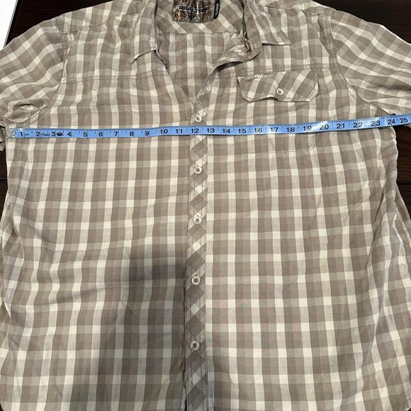 Realtree Men’s XL Brown Tan Check Short Sleeve Button-Up Outdoor Hunting Shirt 👕 - Picture 5 of 6